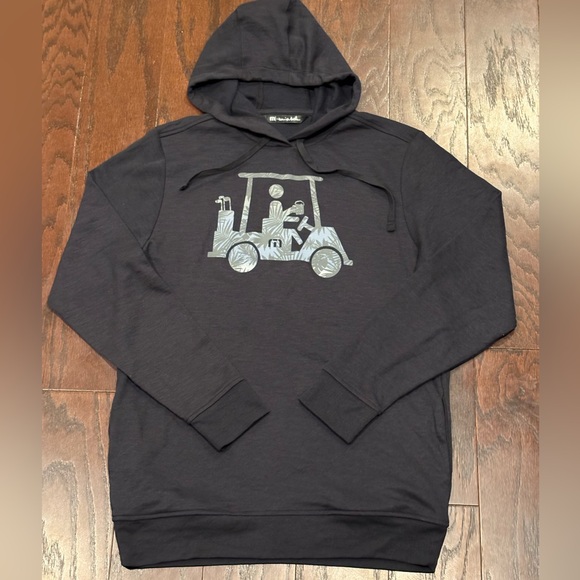 Travis Mathew Other - NEW Travis Mathew Navy Hoodie Social Jet Lag Graphic Pullover Size Medium NWOT